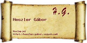 Heszler Gábor névjegykártya