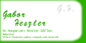 gabor heszler business card